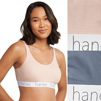 Hanes Originals Ultimate Stretch Cotton Women's Scoopneck Bralette, 2-Pack  DHO102 - JCPenney
