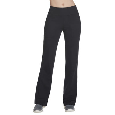 Skechers Womens Mid Rise Flare Pull-On Pants