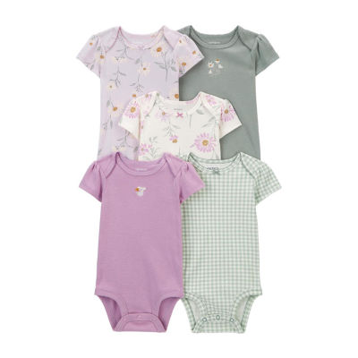 Carter's Baby Girls 5-pc. Crew Neck Short Sleeve Bodysuit