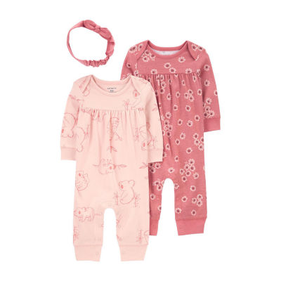 Carter's Baby Girls Long Sleeve 3-pc. Jumpsuit