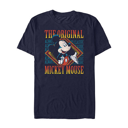 Mens Short Sleeve Mickey Mouse Graphic T-Shirt, Medium, Blue