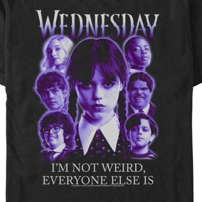 Mens Short Sleeve Wednesday Addams Graphic T-Shirt