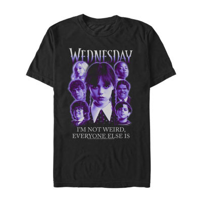 Mens Short Sleeve Wednesday Addams Graphic T-Shirt