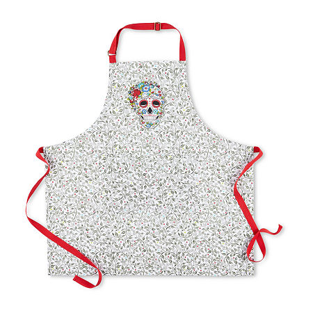 Fiesta Skull And Vine Apron, One Size, White