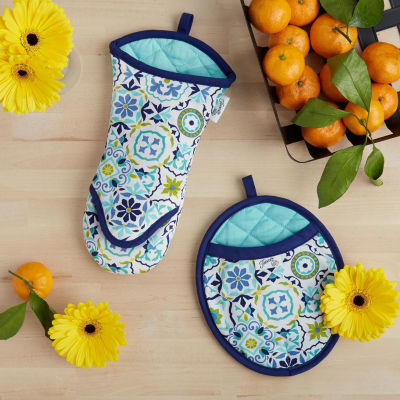 Fiesta Worn Tiles 2-pc. Mitt + Pot Holder Set