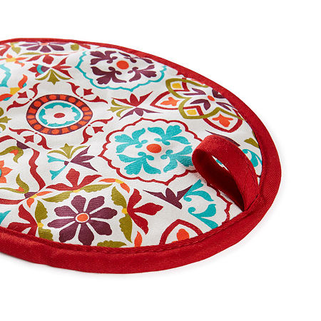 Fiesta Worn Tiles 2-pc. Mitt + Pot Holder Set, One Size, Red