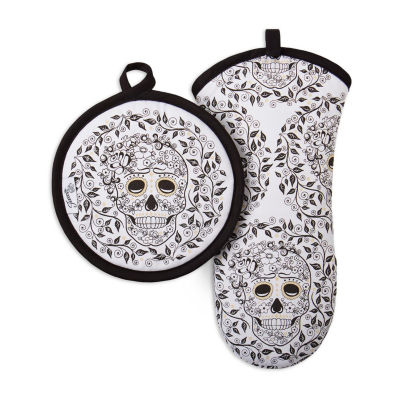 Fiesta Skull Vine 2-pc. Mitt + Pot Holder Set