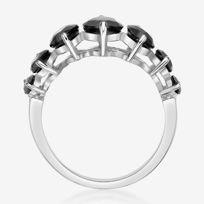 Womens Genuine Black Onyx Sterling Silver Marquise Cocktail Ring