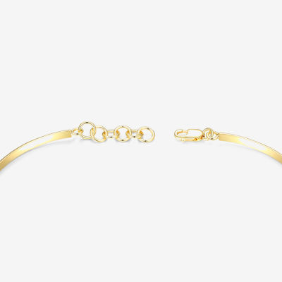 Blue & White Lab-Created Sapphire 14K Gold Over Silver Bangle Bracelet