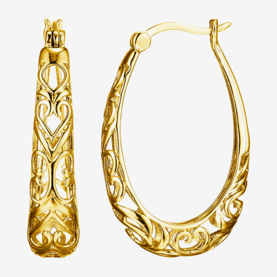 18K Gold Over Silver 32.2mm Hoop Earrings