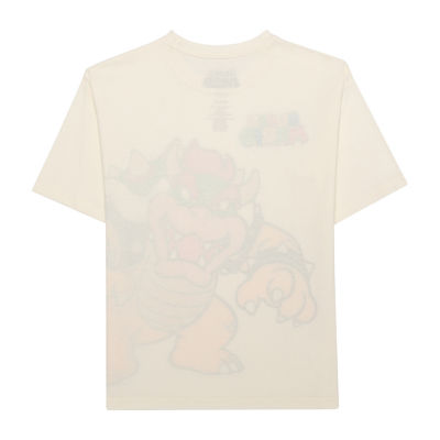 Little & Big Boys Bowser Crew Neck Short Sleeve Super Mario Graphic T-Shirt