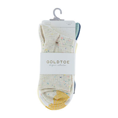 Gold Toe Waffle Knit Nep Midi Womens 6 Pair Crew Socks