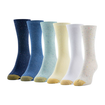 Gold Toe Waffle Knit Nep Midi Womens 6 Pair Crew Socks