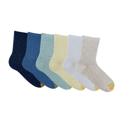 Gold Toe Waffle Knit Nep Midi Womens 6 Pair Crew Socks