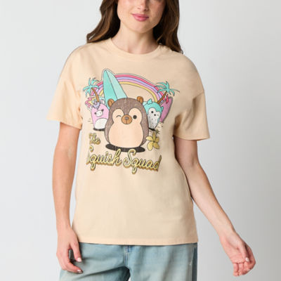 Juniors Womens Crew Neck Short Sleeve Squishmallows Graphic T-Shirt