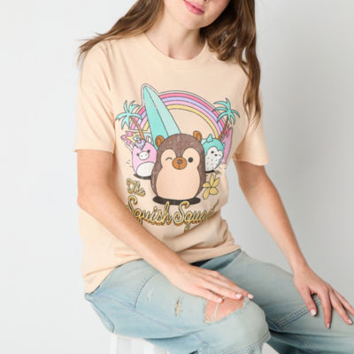 Juniors Womens Crew Neck Short Sleeve Squishmallows Graphic T-Shirt