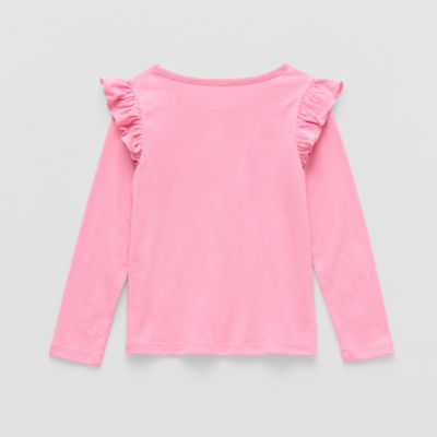 Okie Dokie Toddler & Little Girls Round Neck Long Sleeve T-Shirt