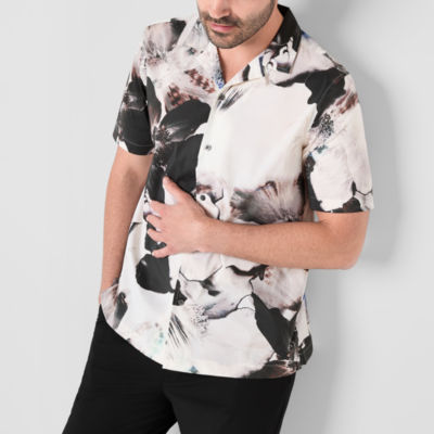 J. Ferrar Mens Short Sleeve Camp Shirt