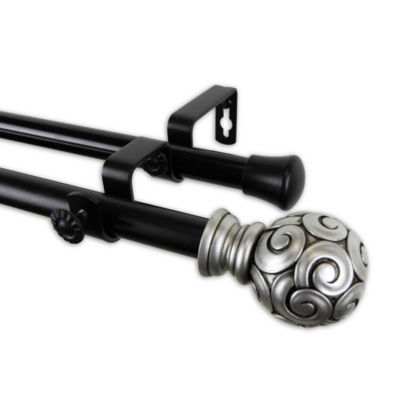 Rod Desyne Bonbon 13/16" Adjustable Double Curtain