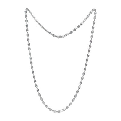 Made in Italy Womens Sterling Silver 24 Inch Link Chain Necklace