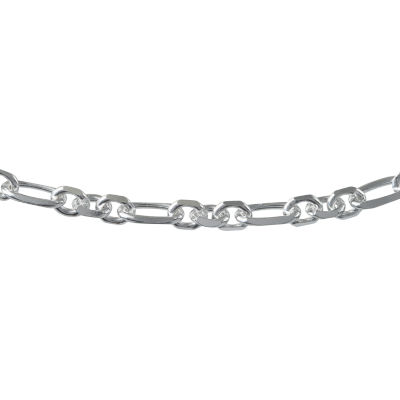 Made in Italy Womens Sterling Silver 7.5 Inch Solid Link Chain Bracelet