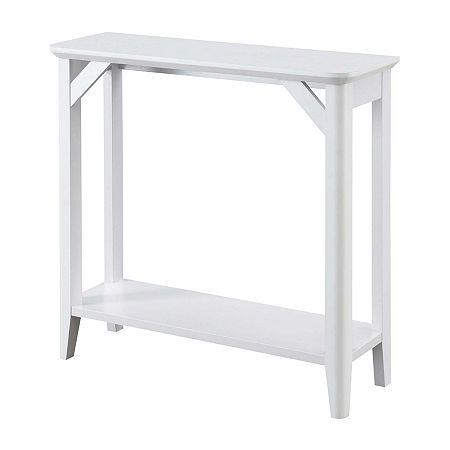 Winston Hall Table With Shelf, One Size, White