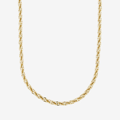 Womens 10K Gold 22 Inch Link Chain Necklace