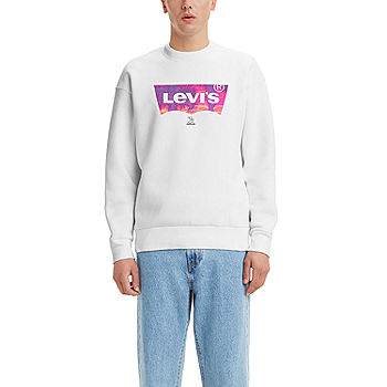 Levi's® Men's T3 Relaxed Graphic Crew Neck Long Sleeve Sweatshirt, Color:  Bw Plm Fll Crw Wht - JCPenney