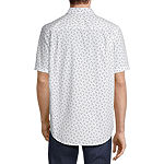 St. John's Bay Dexterity Mens Easy-on + Easy-off Adaptive Classic Fit Short Sleeve Button-Down Shirt