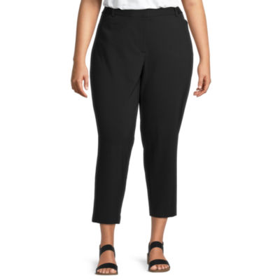 Liz Claiborne-Plus Emma Ponte Womens Slim Fit Ankle Pant, Color ...