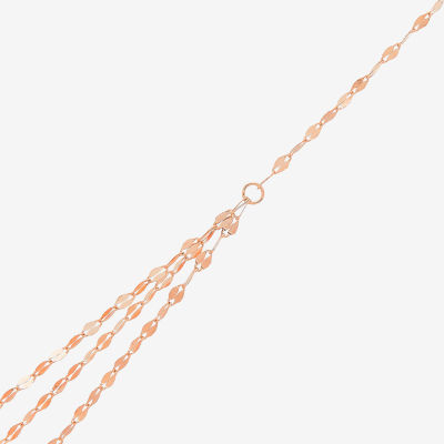 Womens 14K Rose Gold 18 Inch Link Necklace