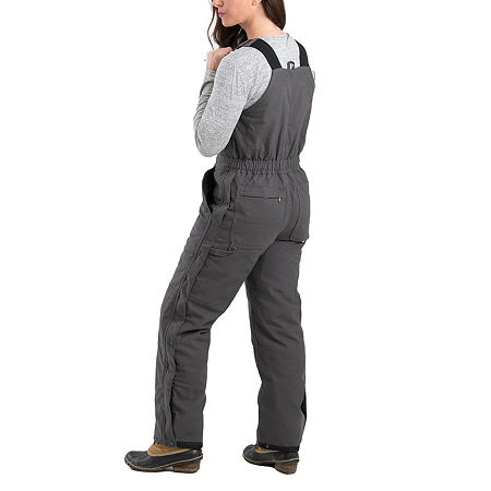 Berne Softstone Duck Womens Insulated Workwear Overalls, Small, Gray