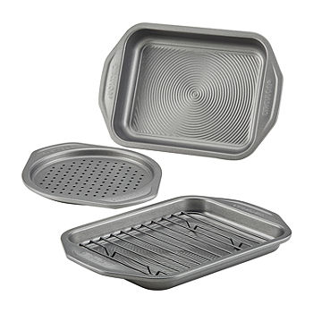 Anolon Advanced Bakeware Nonstick Toaster Oven Pan Set, 4 Piece, Gray