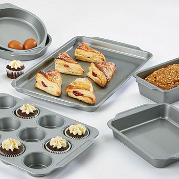 Farberware Nonstick Bakeware 12-Cup Mini Loaf Pan, Gray 