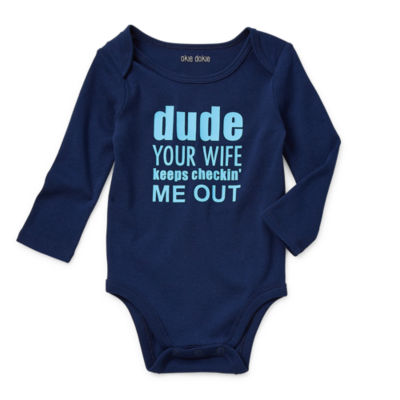 Okie Dokie Baby Boys Crew Neck Long Sleeve Bodysuit