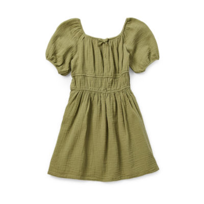 Thereabouts Little & Big Girls Short Sleeve Puffed Sleeve Fit +