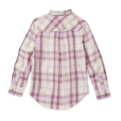 Thereabouts Little & Big Girls Adaptive Long Sleeve Button-Down Shirt