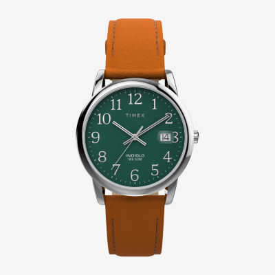 Timex Easy Reader Mens Brown Leather Strap Watch Tw2w54600jt