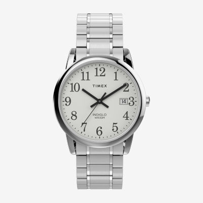 Timex Easy Reader Mens Silver Tone Stainless Steel Strap Watch Tw2w52900jt