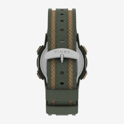Timex Expedition Mens Chronograph Green Leather Strap Watch Tw4b30300jt