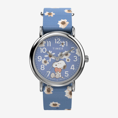 Timex Peanuts Womens Blue Strap Watch Tw2w33300jt