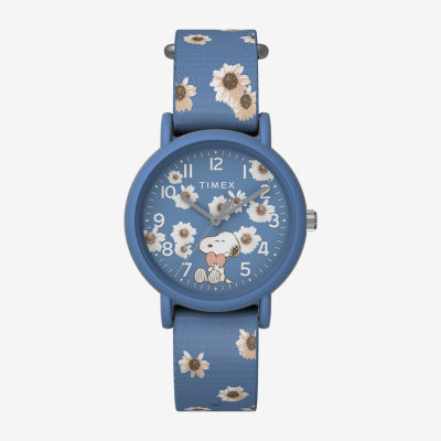 Timex Peanuts Womens Blue Strap Watch Tw2w33500jt