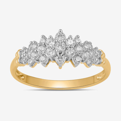 Womens / CT. T.W. Lab Grown White Diamond 10K Gold Cluster Cocktail Ring