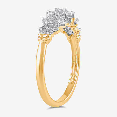 Womens / CT. T.W. Lab Grown White Diamond 10K Gold Cluster Cocktail Ring