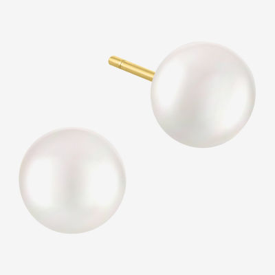 Yes, Please! White Cultured Freshwater Pearl 14K Gold Over Silver Ball 2 Pair Earring Set