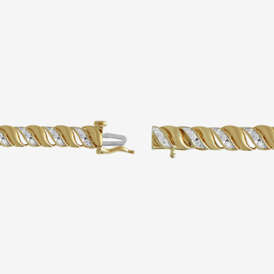 (I2/ I) 14K Gold Over Silver 7.25 Inch Link Chain Bracelet