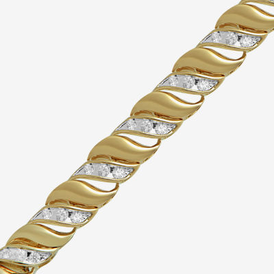 (I2/ I) 14K Gold Over Silver 7.25 Inch Link Chain Bracelet