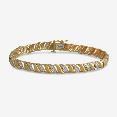 (I2/ I) 14K Gold Over Silver 7.25 Inch Link Chain Bracelet