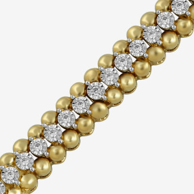 (I1-I2/ H) 1/2 CT. T.W. Lab Grown White Diamond 14K Gold Over Silver 7.25 Inch Tennis Bracelet