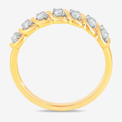 (I2/ I) 1/2 CT. T.W. Lab Grown White Diamond 14K Gold Over Silver Sterling Band